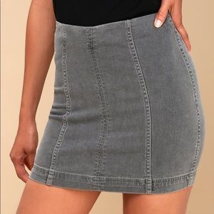 Free People Gray Mini Skirt